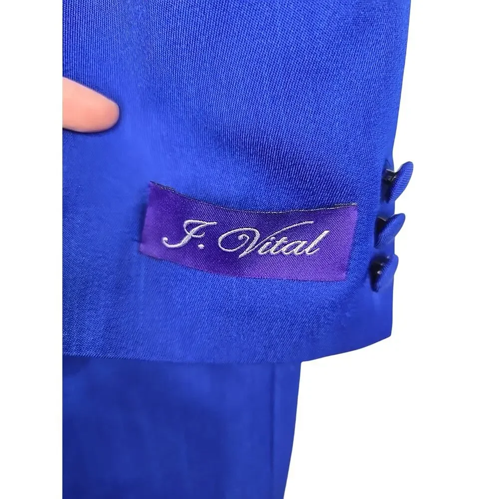 J.‎ Vital Boys 2 PC Formal Dress Suit Royal Blue Jacket 20R Pants 31 - NWT